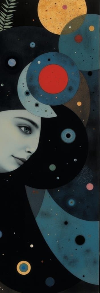 Gilded Florals in a Dreamlike, Blue-Copper Haze