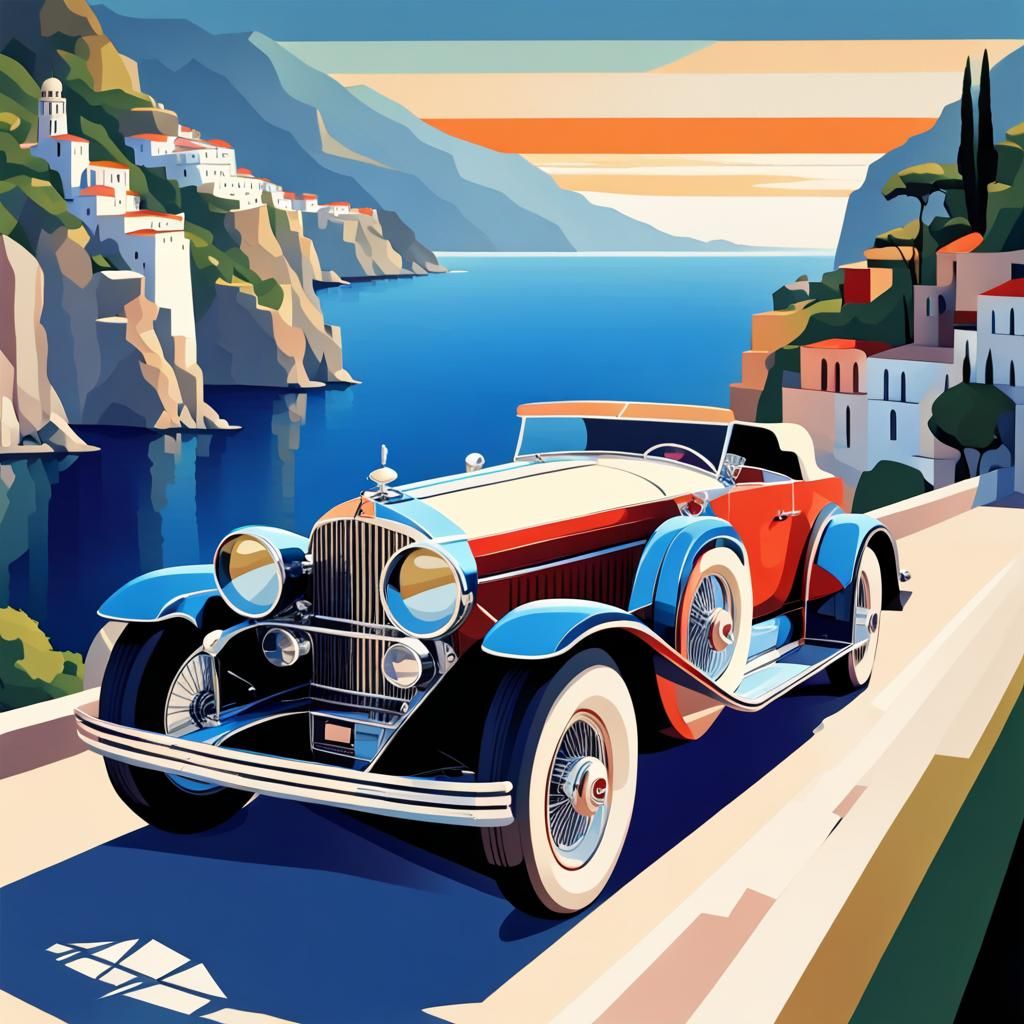 Duesenberg Races Amalfi Coast: Cubist Art Deco