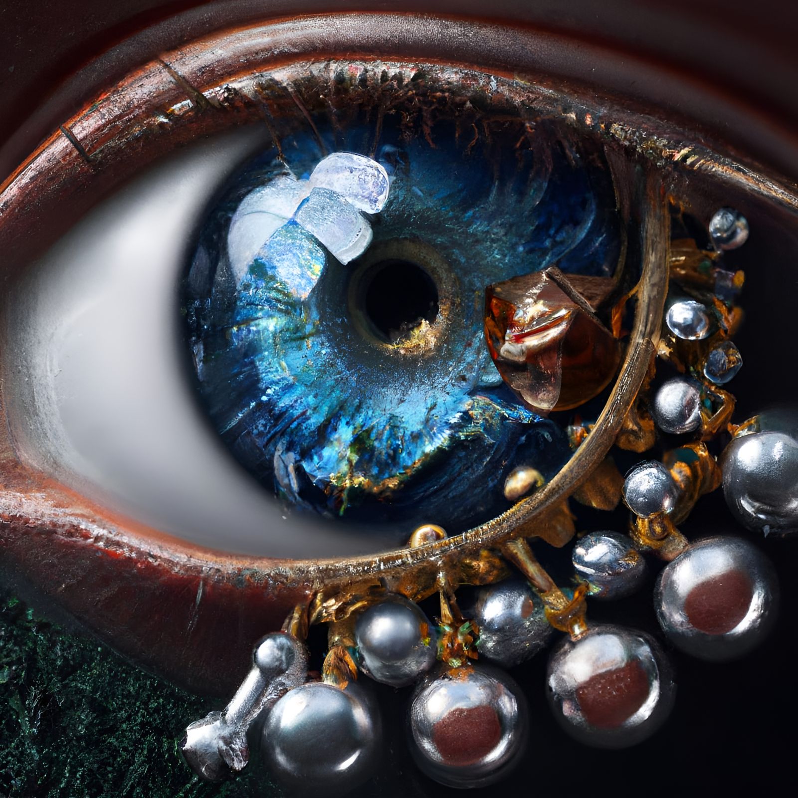Close-Up of a Bejeweled, Detailed Eyeball