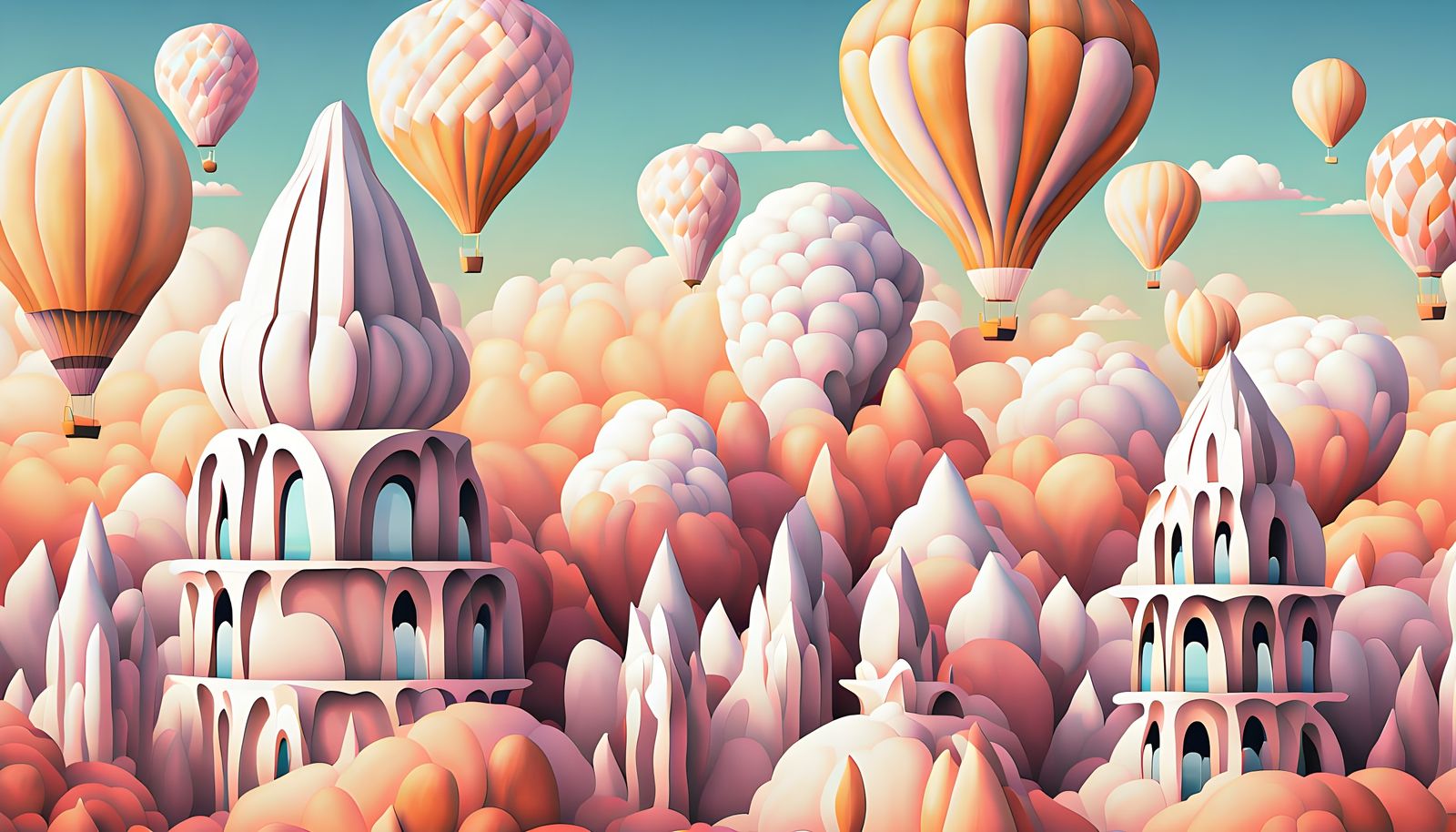 Vibrant Hot Air Balloons Soar Above Utah Desert Landscape