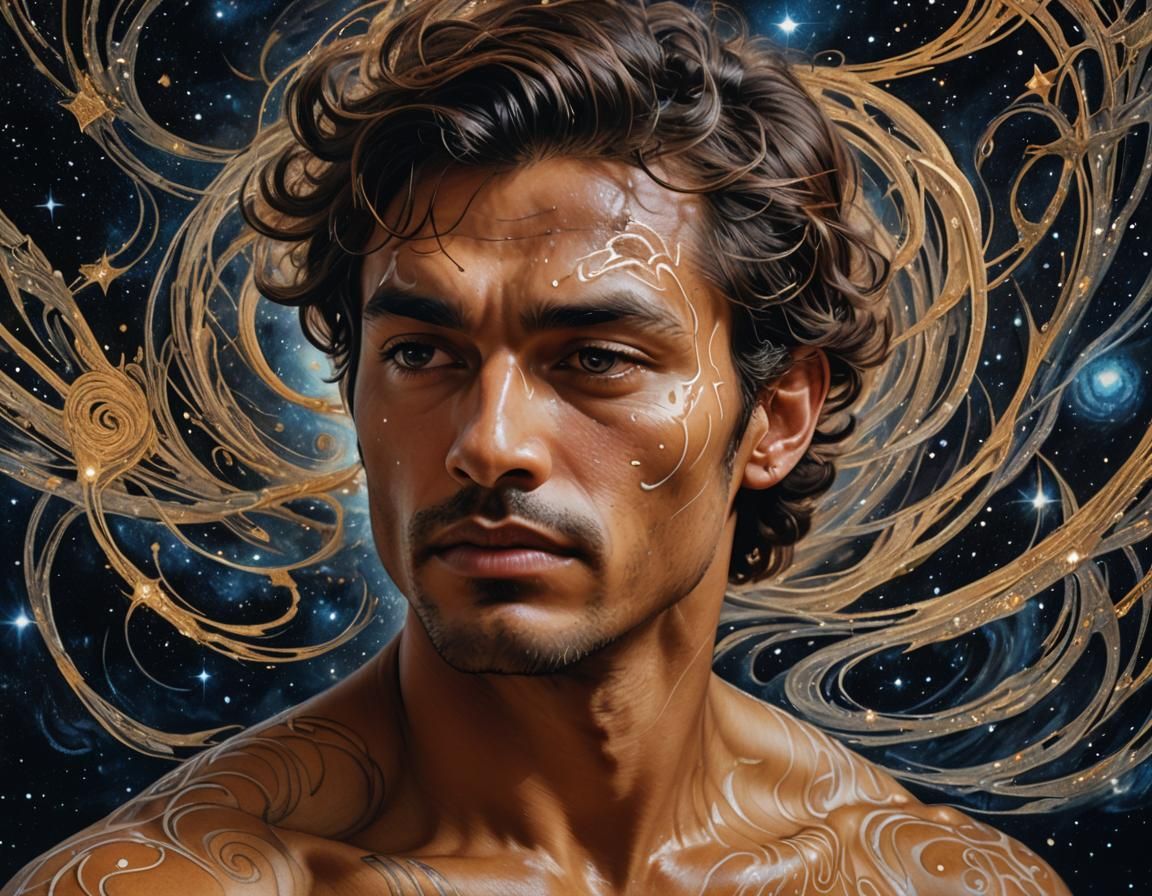 Dreamlike Portrait in Deep Space with Soft Light