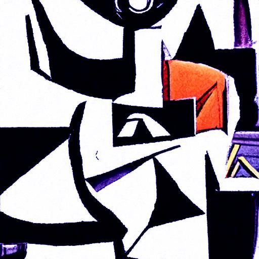 Abstract Cubist Manga Art in Euclidean Style