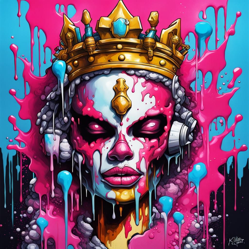 Colorful Graffiti Art: Killer Queen in Street Art Style