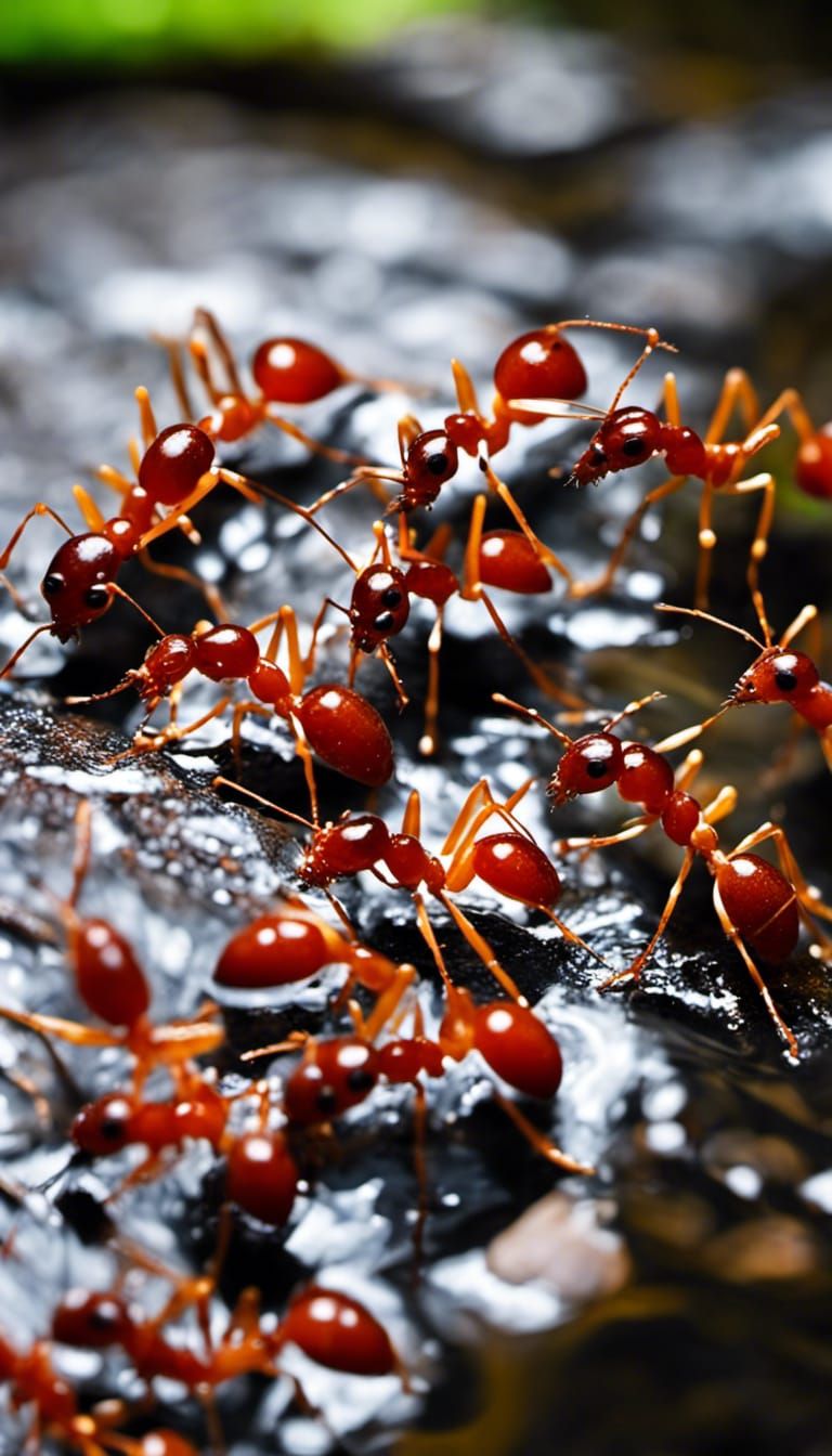 Red Ants Build a Bridge in Amazon Forest