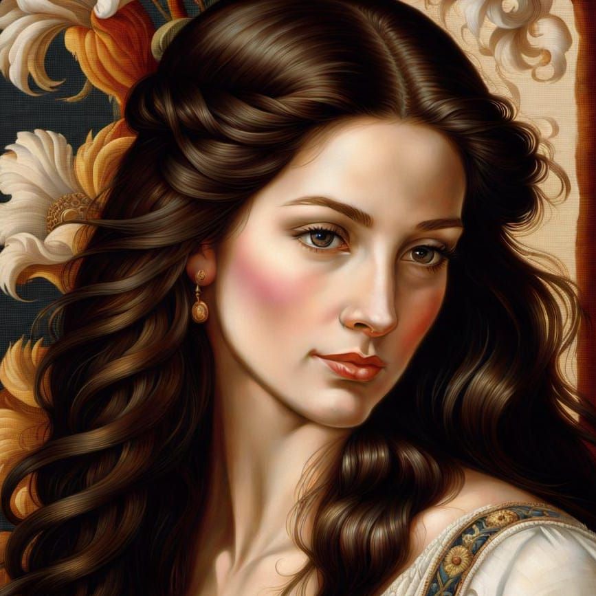 Classical Portrait of a Woman in Renaissance Style
