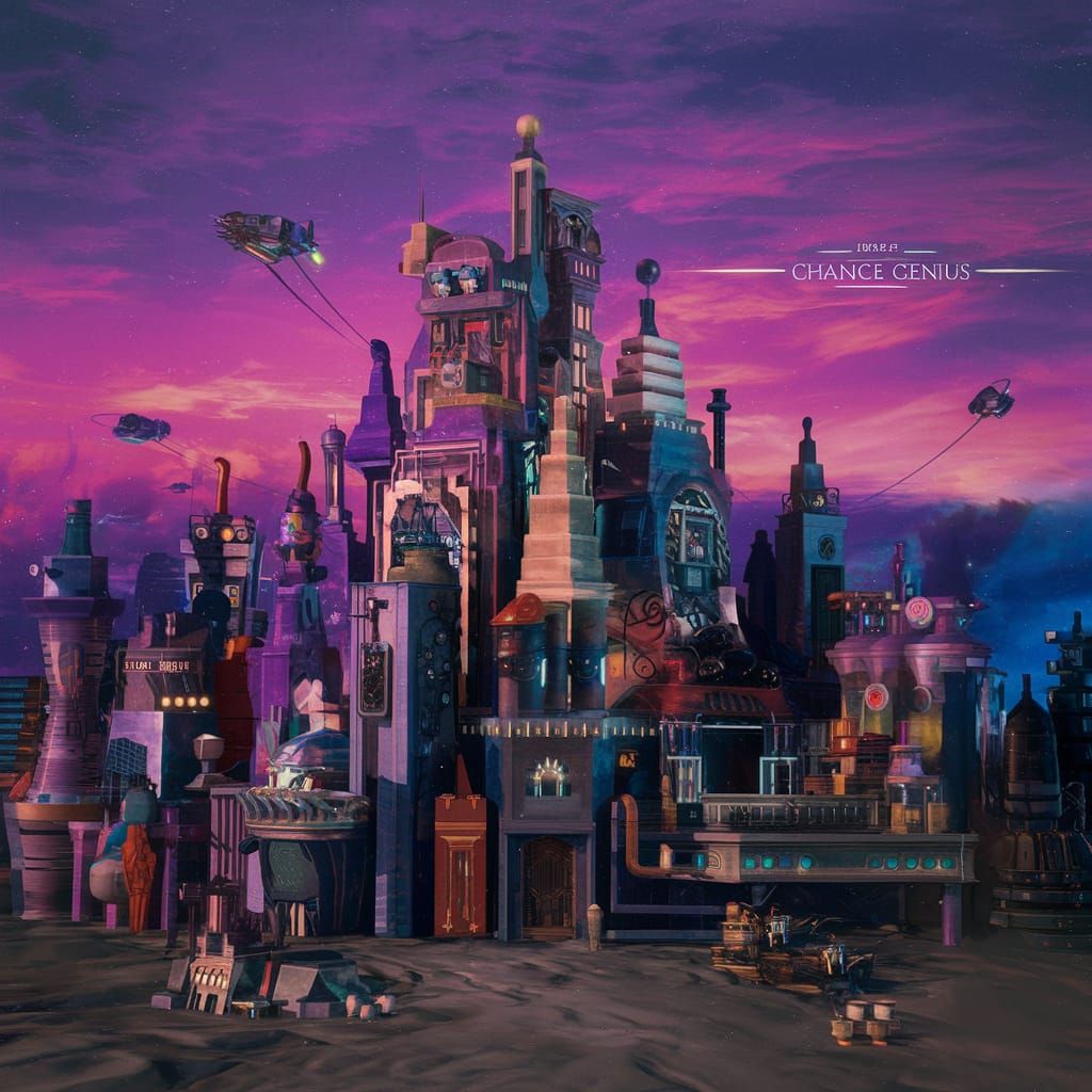 Fantastical City Concept Art with Deep Color Palette