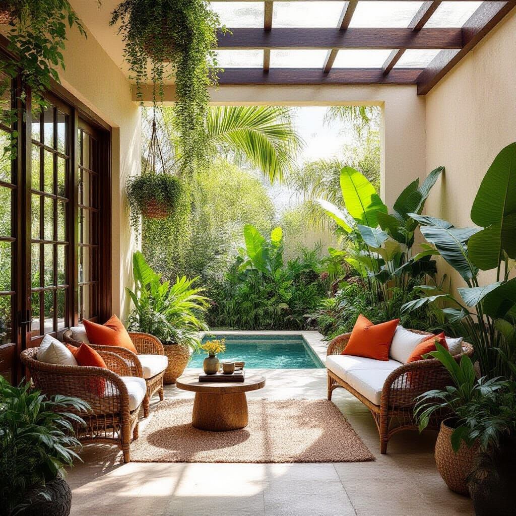 Lush Indoor Garden in Art Deco Style