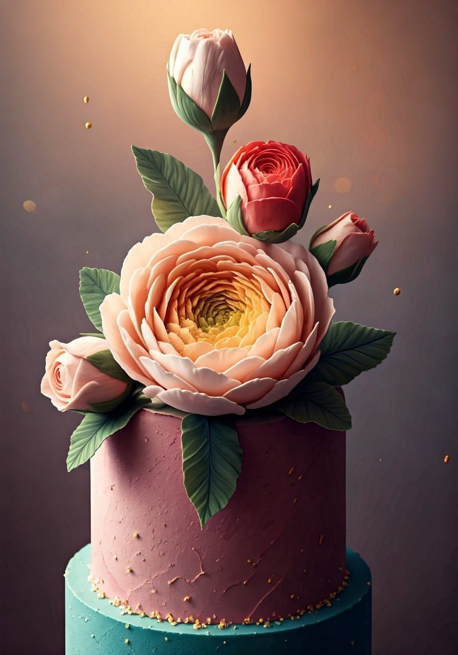 Hyper-Realistic Flower Cakes: A Floral Confection