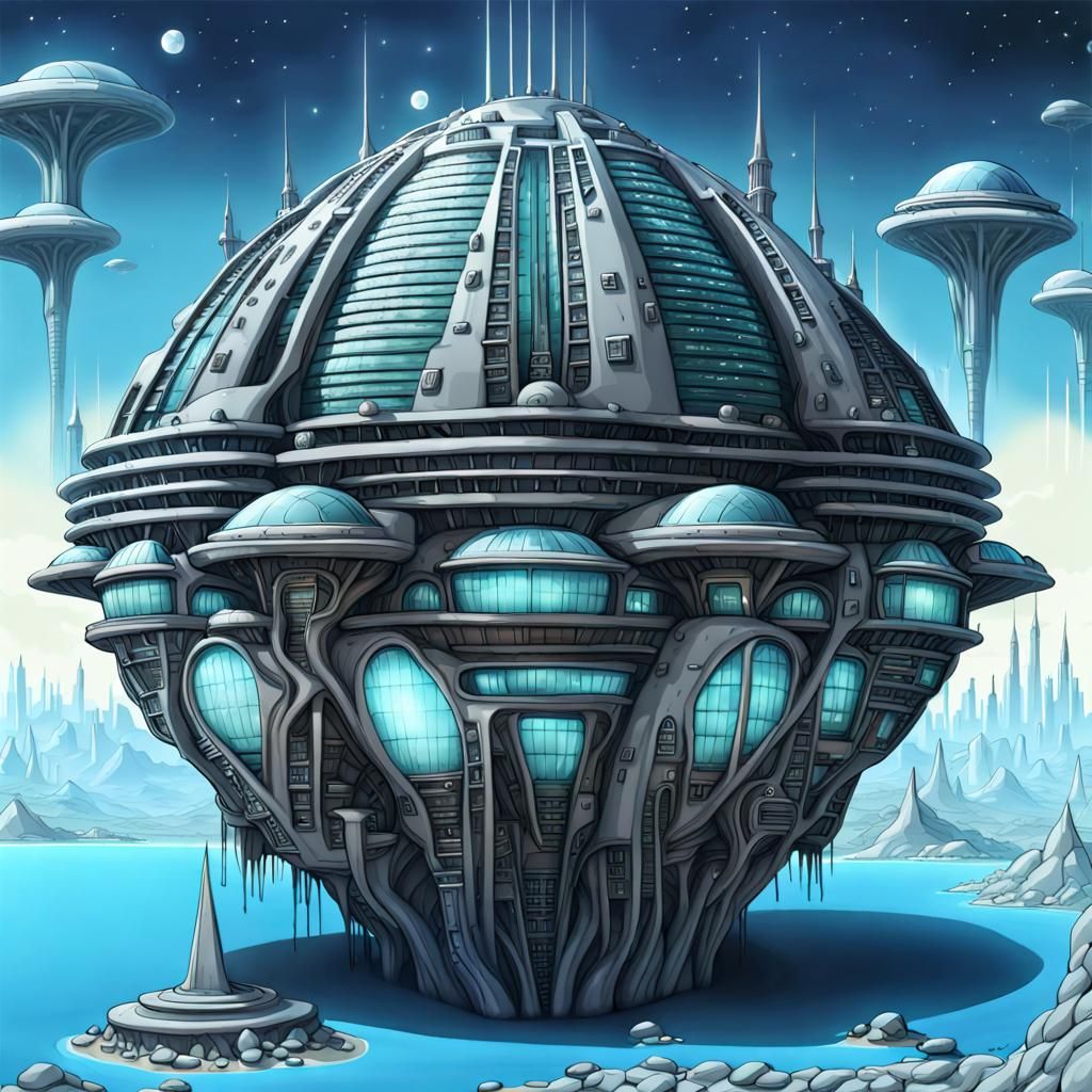 Detailed Alien Cityscape