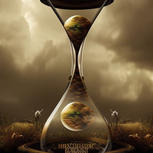 Dramatic Hourglass in Digital Matte Painting Style