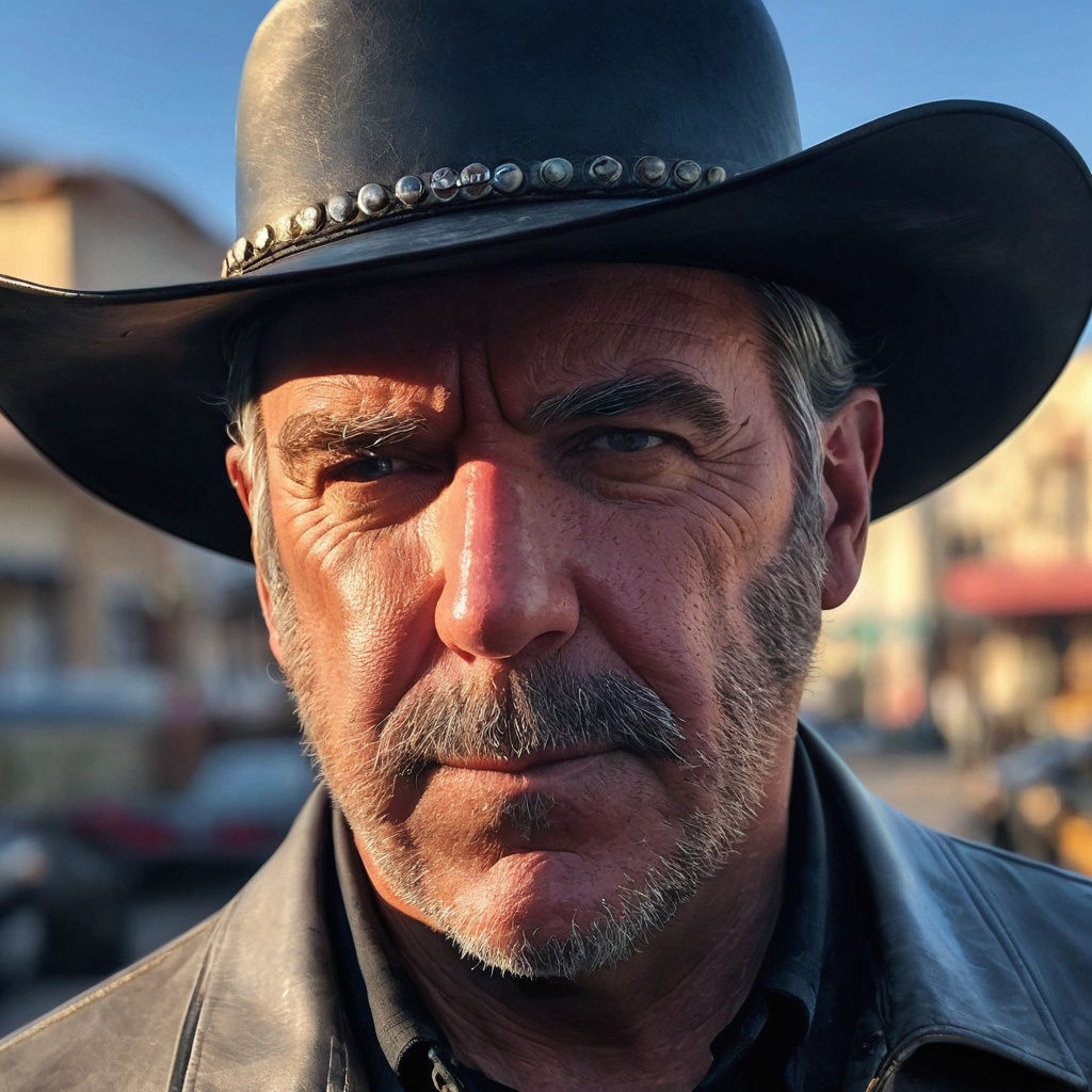 Cowboy Portrait in Western Film Style