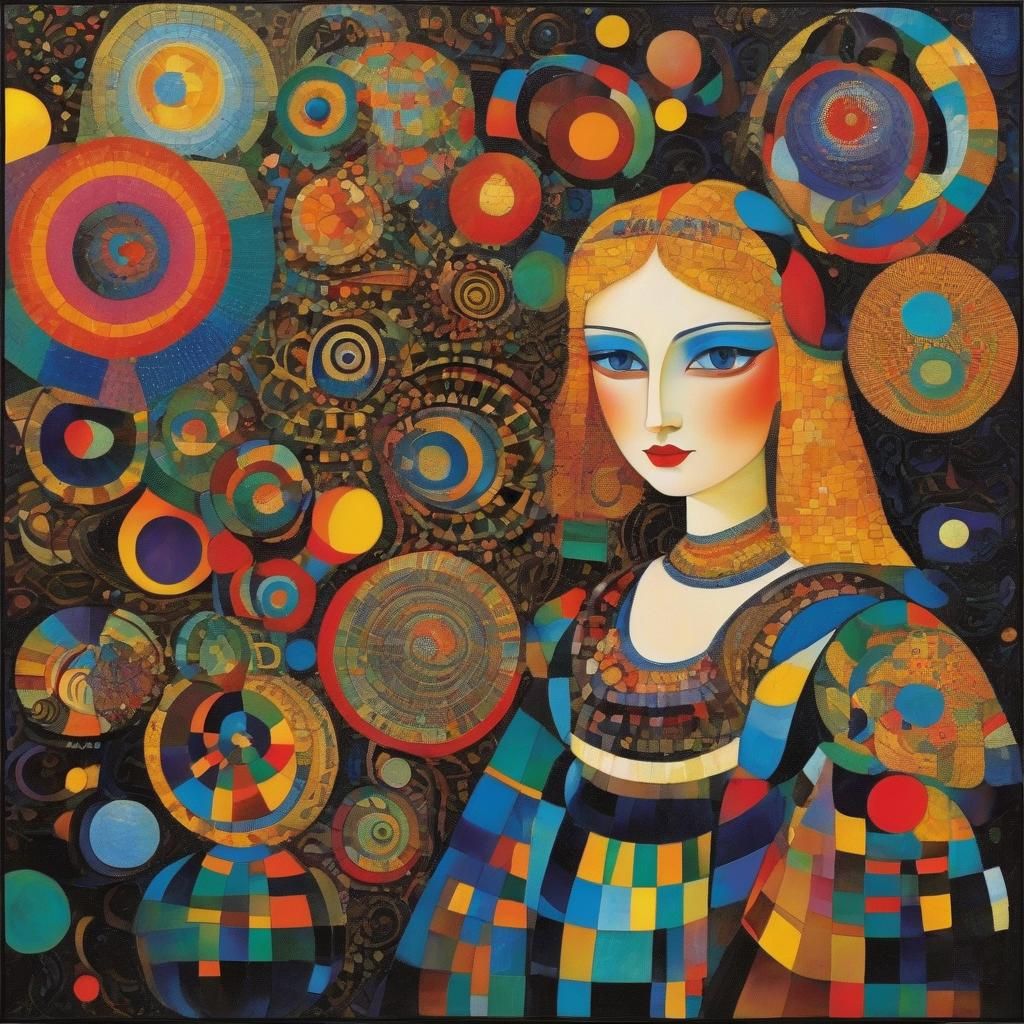 Alice in Wonderland in Geometric Abstract Style