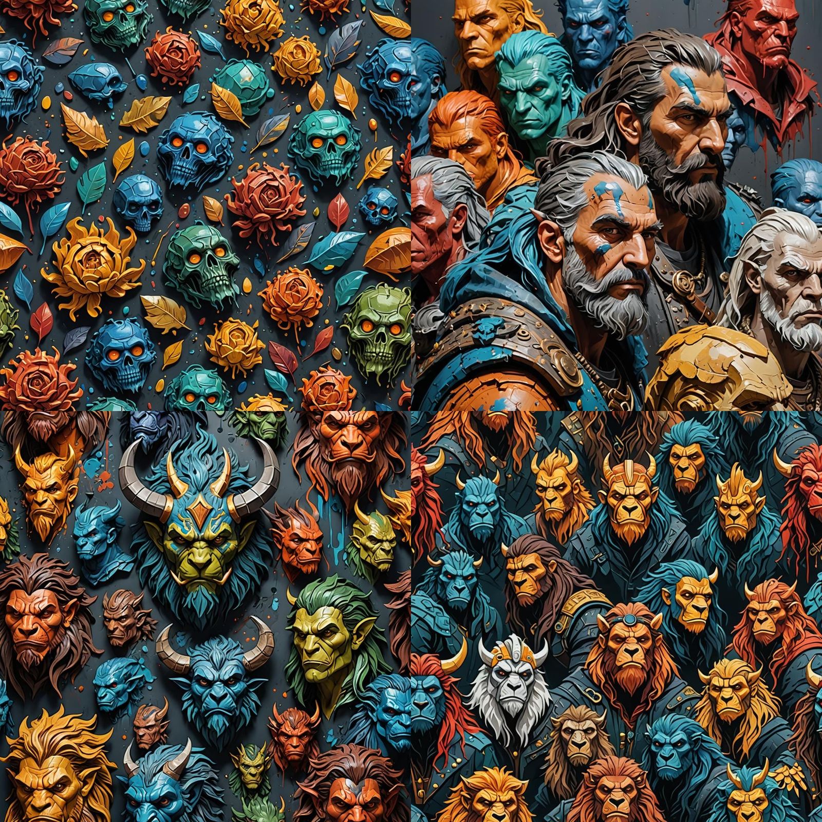 Adventuring Party in Thick Textured Paint