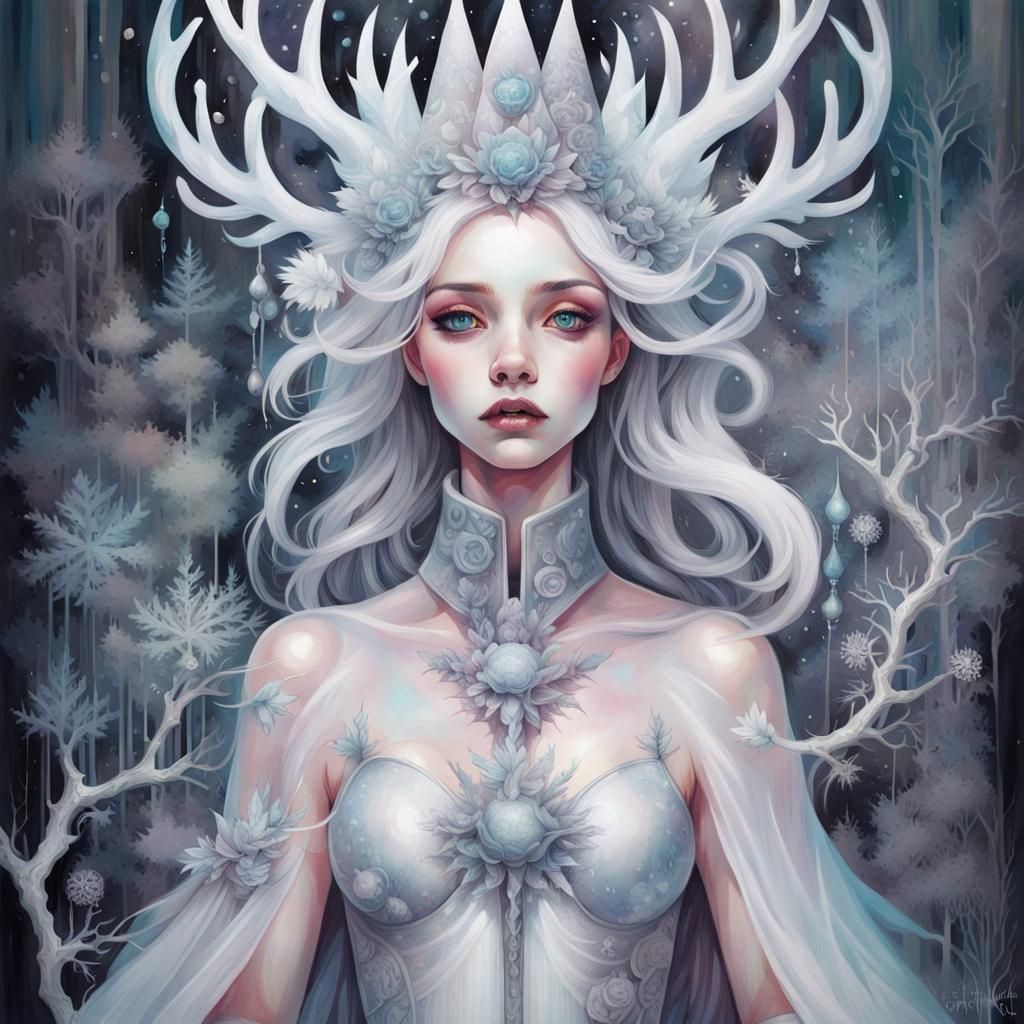 Surreal Spectral Winter Queen Portrait