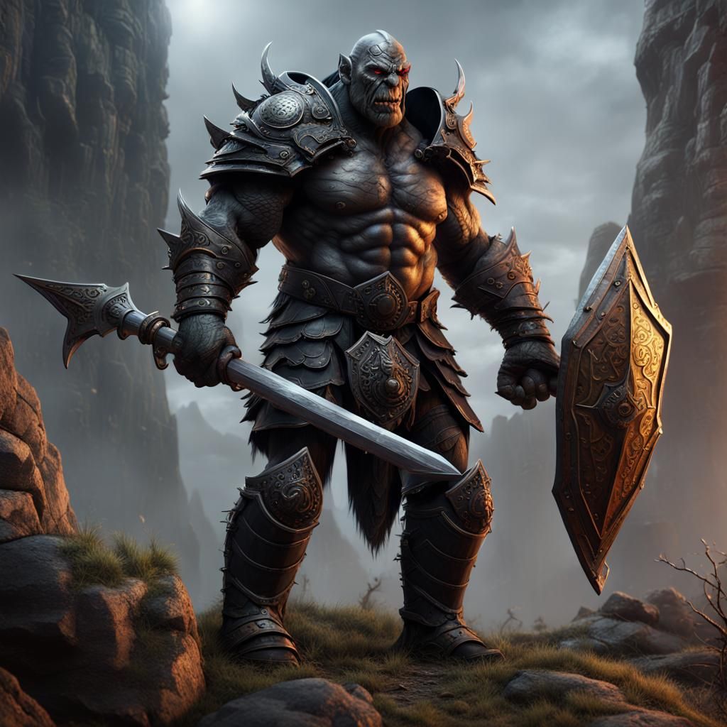 Armored Orc Warrior: Fantasy Concept Art