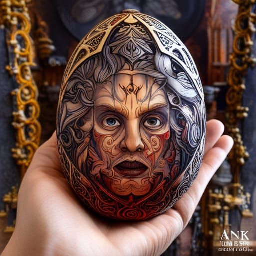Pandora's Matrix Egg: Dark Academia Gothic Art