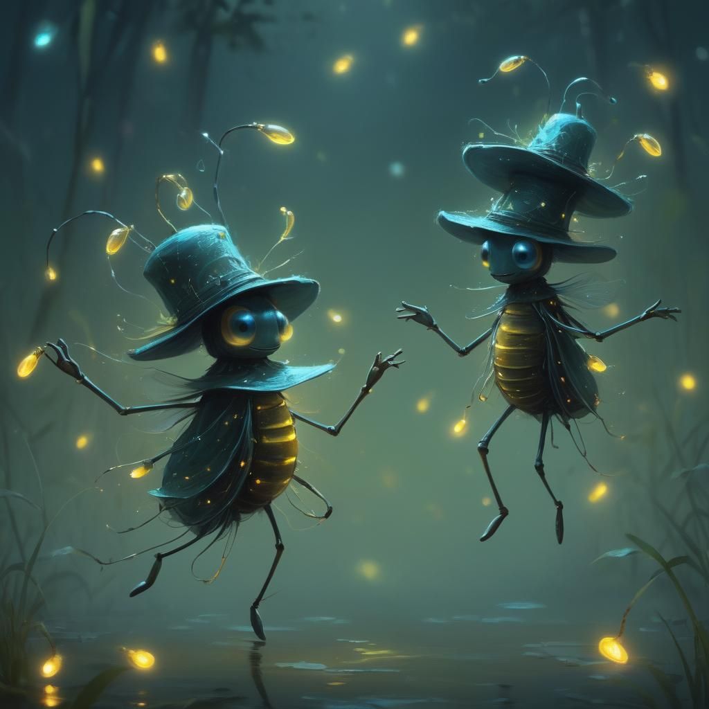 Fireflies Dancing on a Summer Night