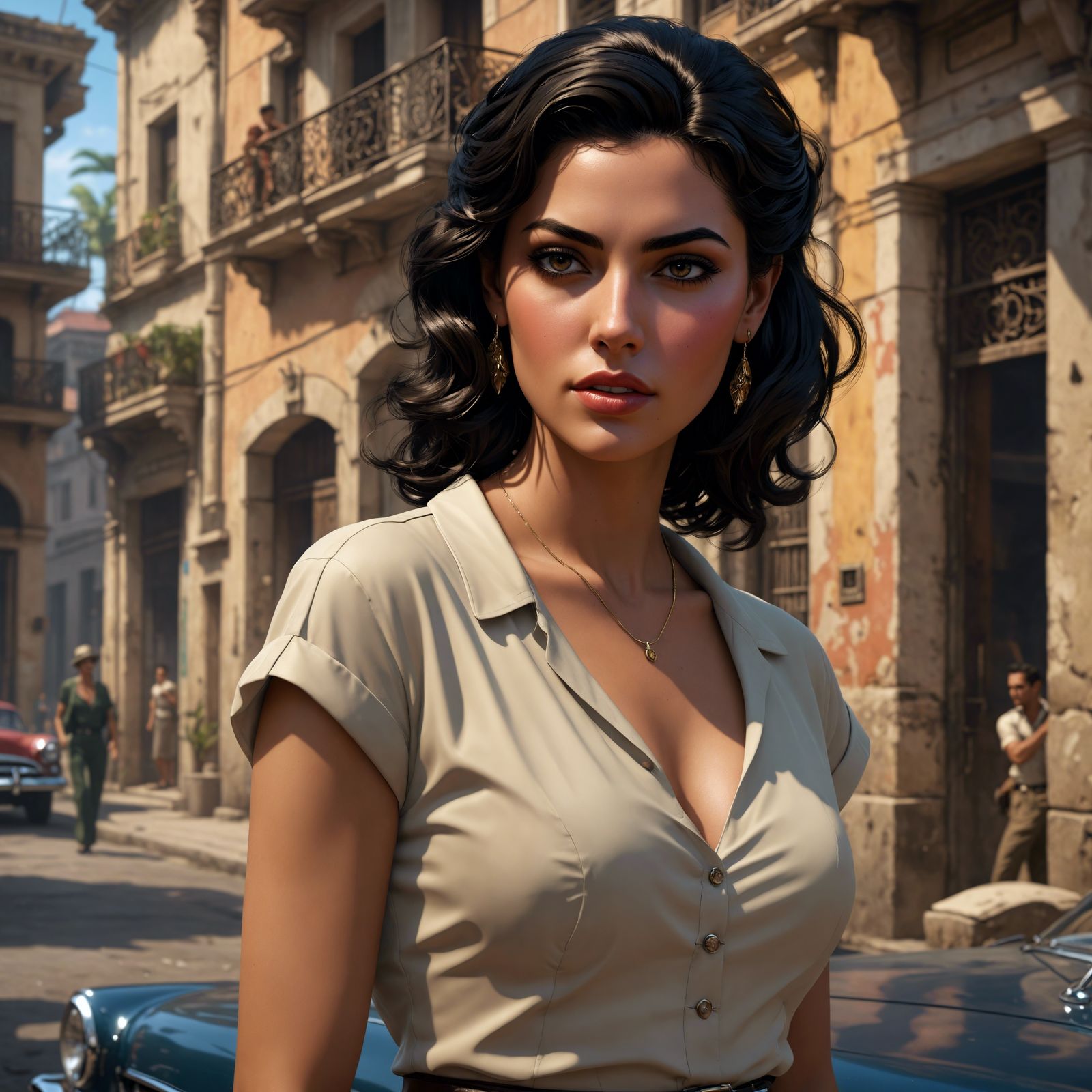 Beautiful Cuban Spy Girl in 1950s Havana