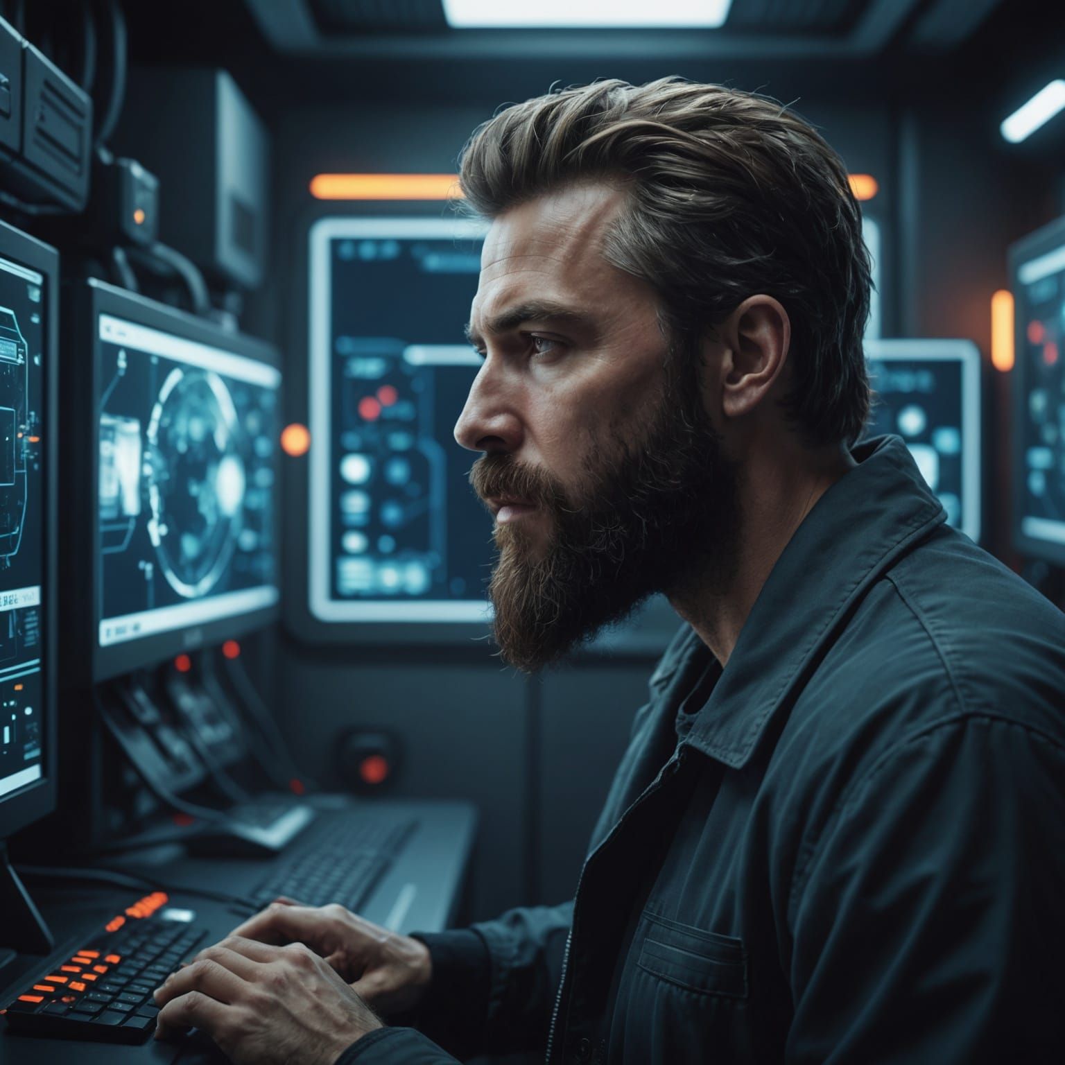 Man Wakes in High-Tech Cell: Fantasy Concept Art