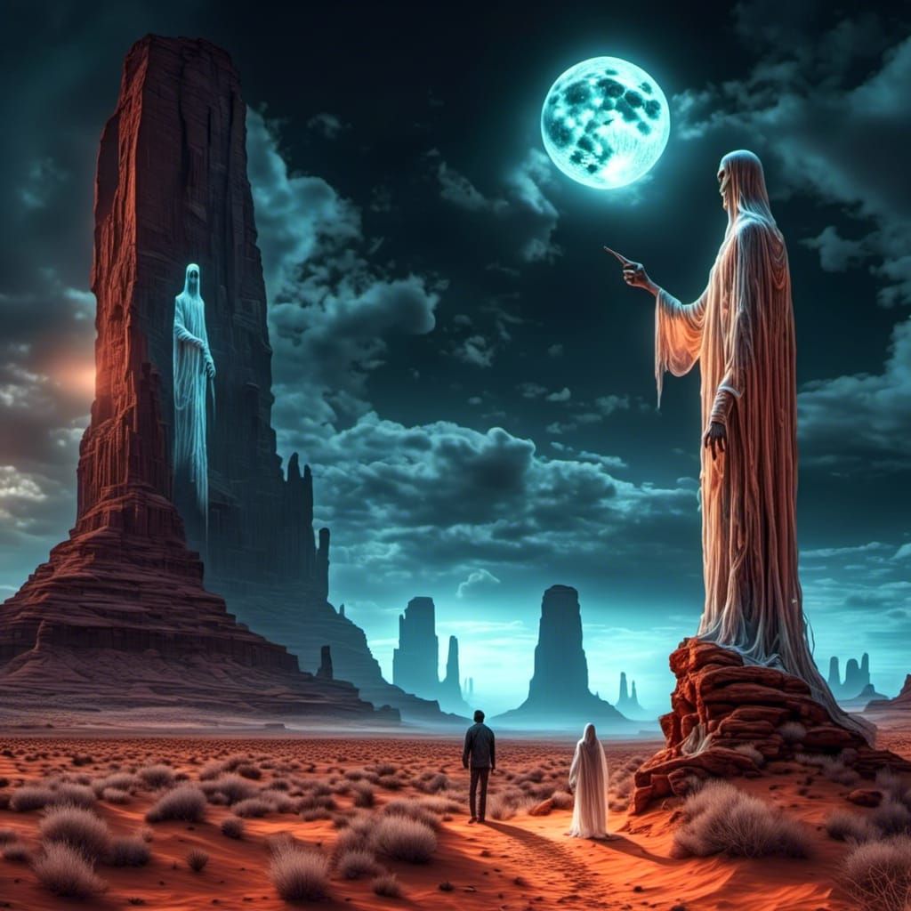 Demon and Alien Encounter in Monument Valley