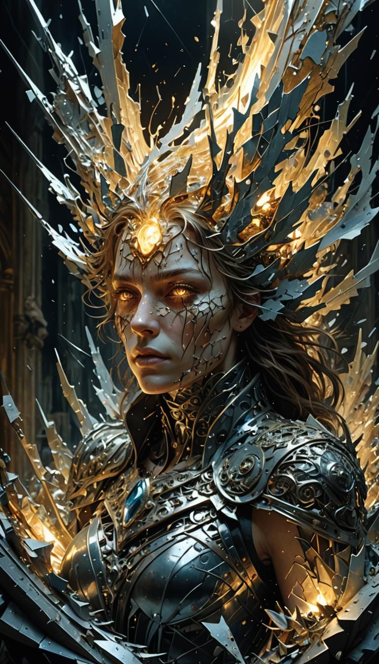 Shattered Metallic Art with Dynamic Lighting