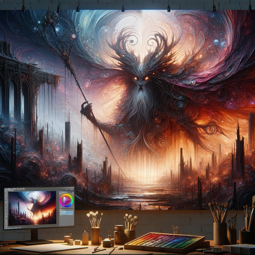 Intricate Fantasy Art of Asmodeus in Matte Painting Style