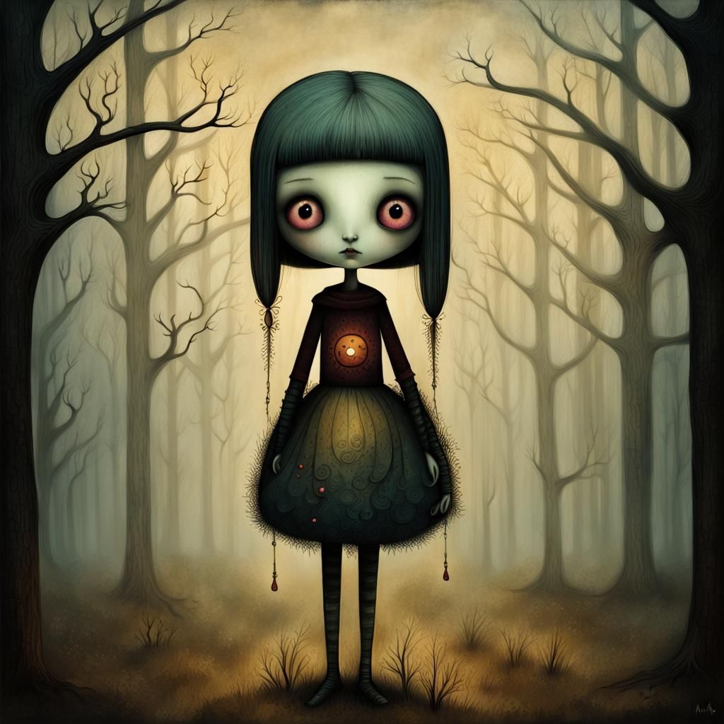 Moody Girl Portrait in Dark Fantasy Style