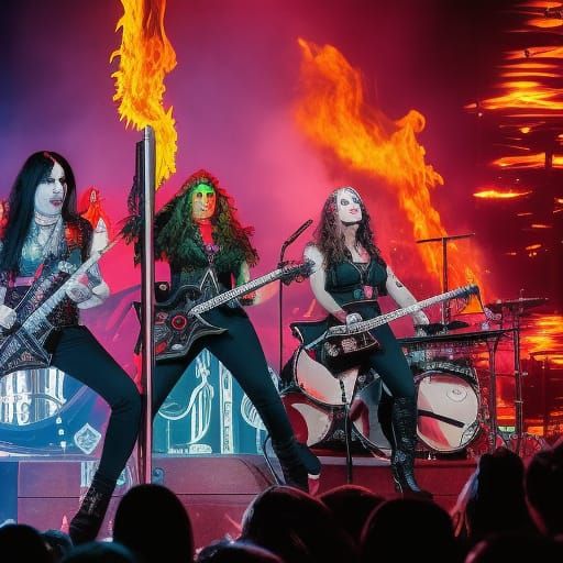 All-Woman Satanic Metal Band Performs Wild Rock Show