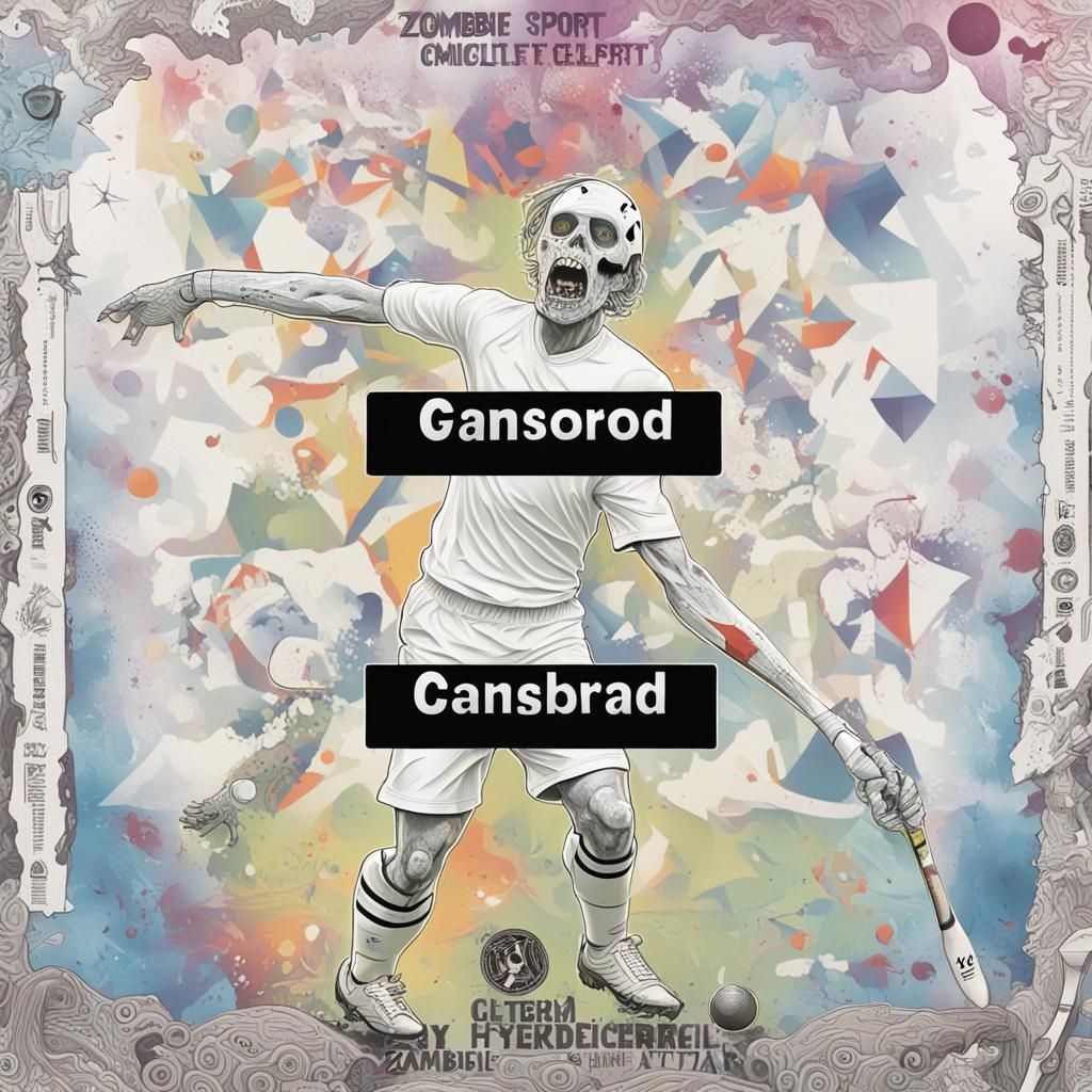 Zombie Sports Star on Psychedelic Card