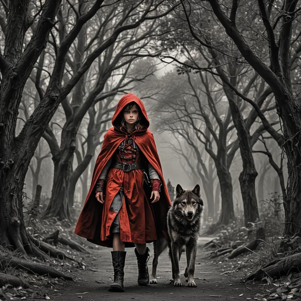 Big red ridding hood all grown up.Wow. intricate details, HD...