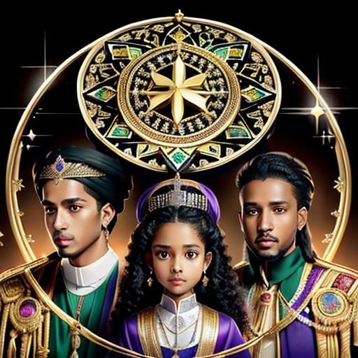 Multi-Ethnic Royal Family in Holy Celebration