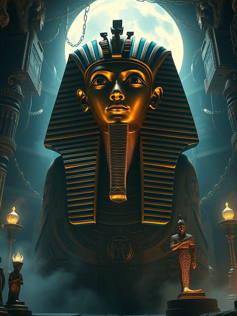 Ethereal Ancient Egyptian Pyramid Tomb in Mystical Realism
