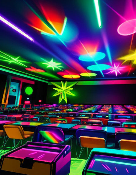Vibrant Cartoon Disco Scene