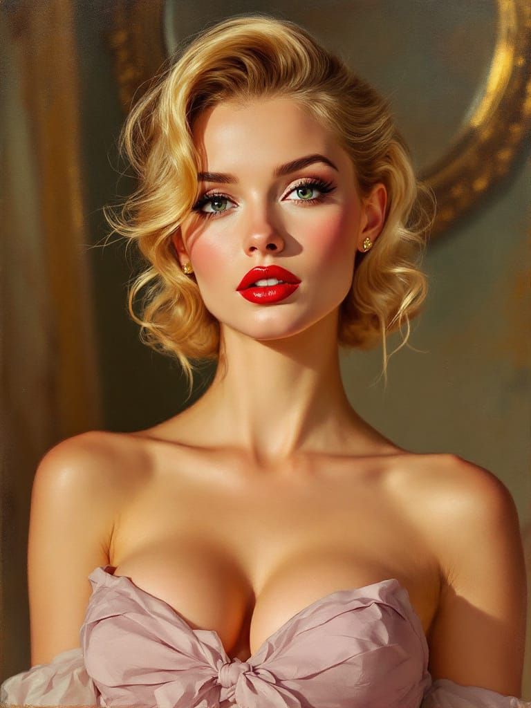 1950s Pin-Up Radiance in Zorn & Rockwell Style