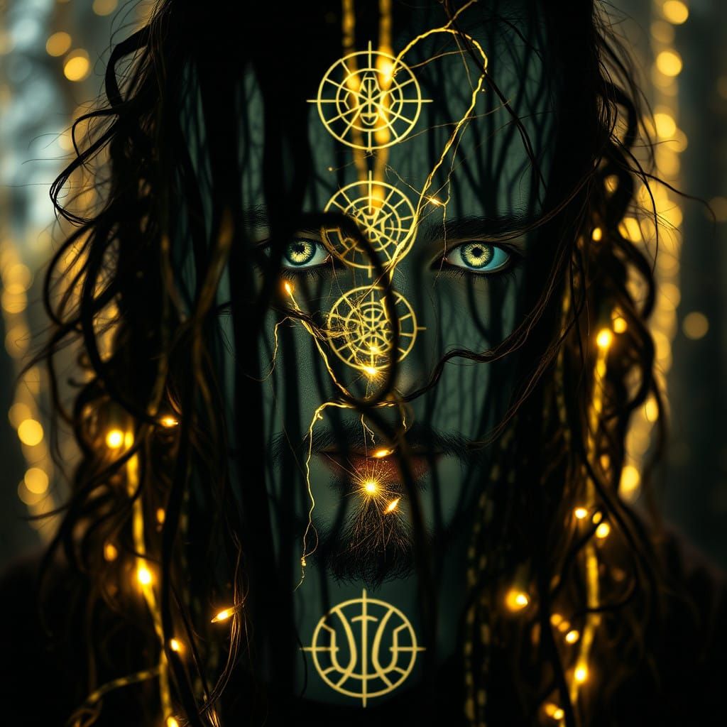 Sigilist's Ethereal Masterpiece in Holographic Double Exposu...