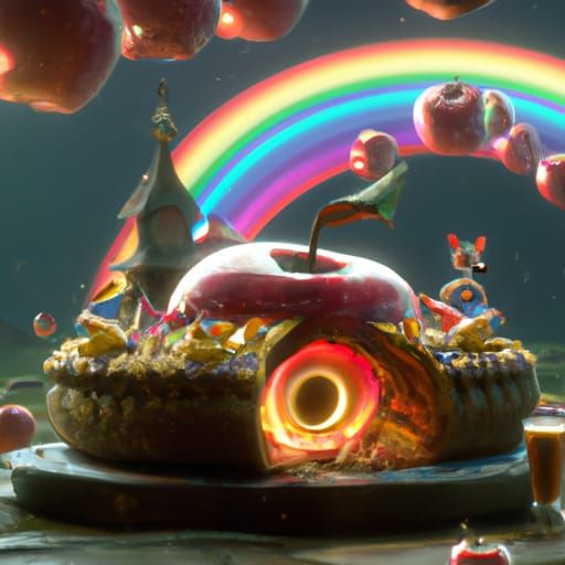 Fantastical Apple Pie Matte Painting in 8k