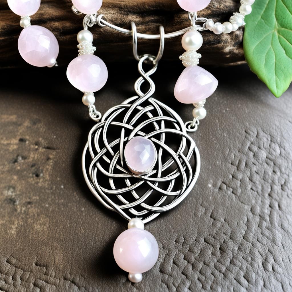 Rose Quartz Fairy with Celtic Knots