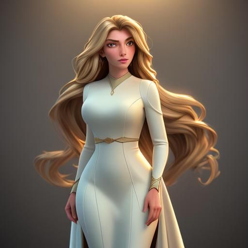 Attractive Woman in Studio Lighting: Hyperrealistic Digital ...