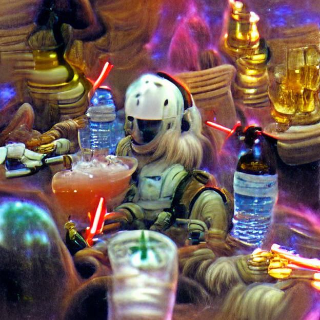 Astronaut in Space Station Cantina