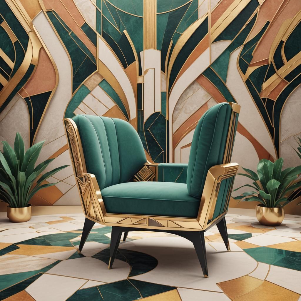 Art Deco Chair Design in Abstract Valley