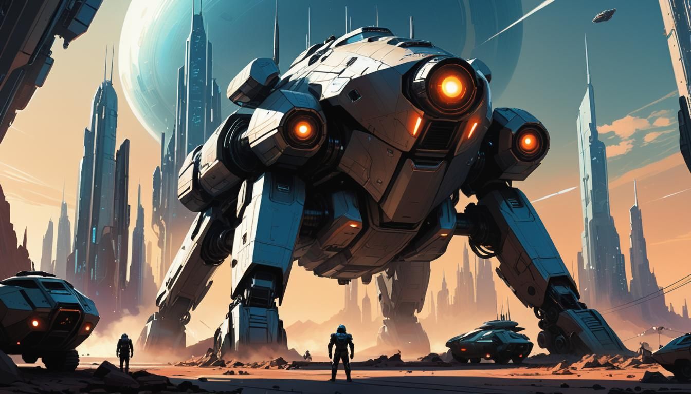 produce an image of a massive, sentient tank known as a "Bol...