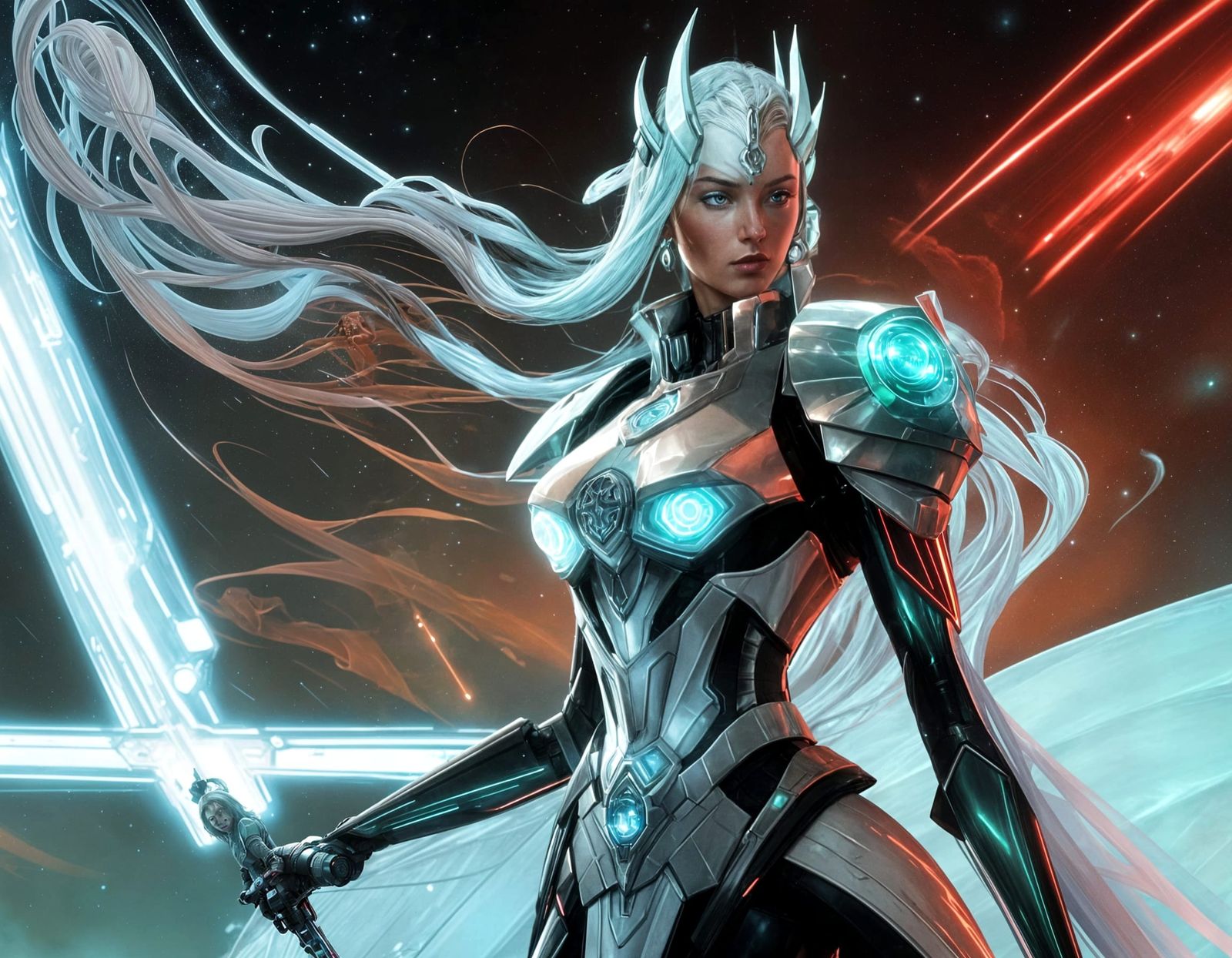 Surreal Space Opera Heavy Cruiser at Cosmic Horizon