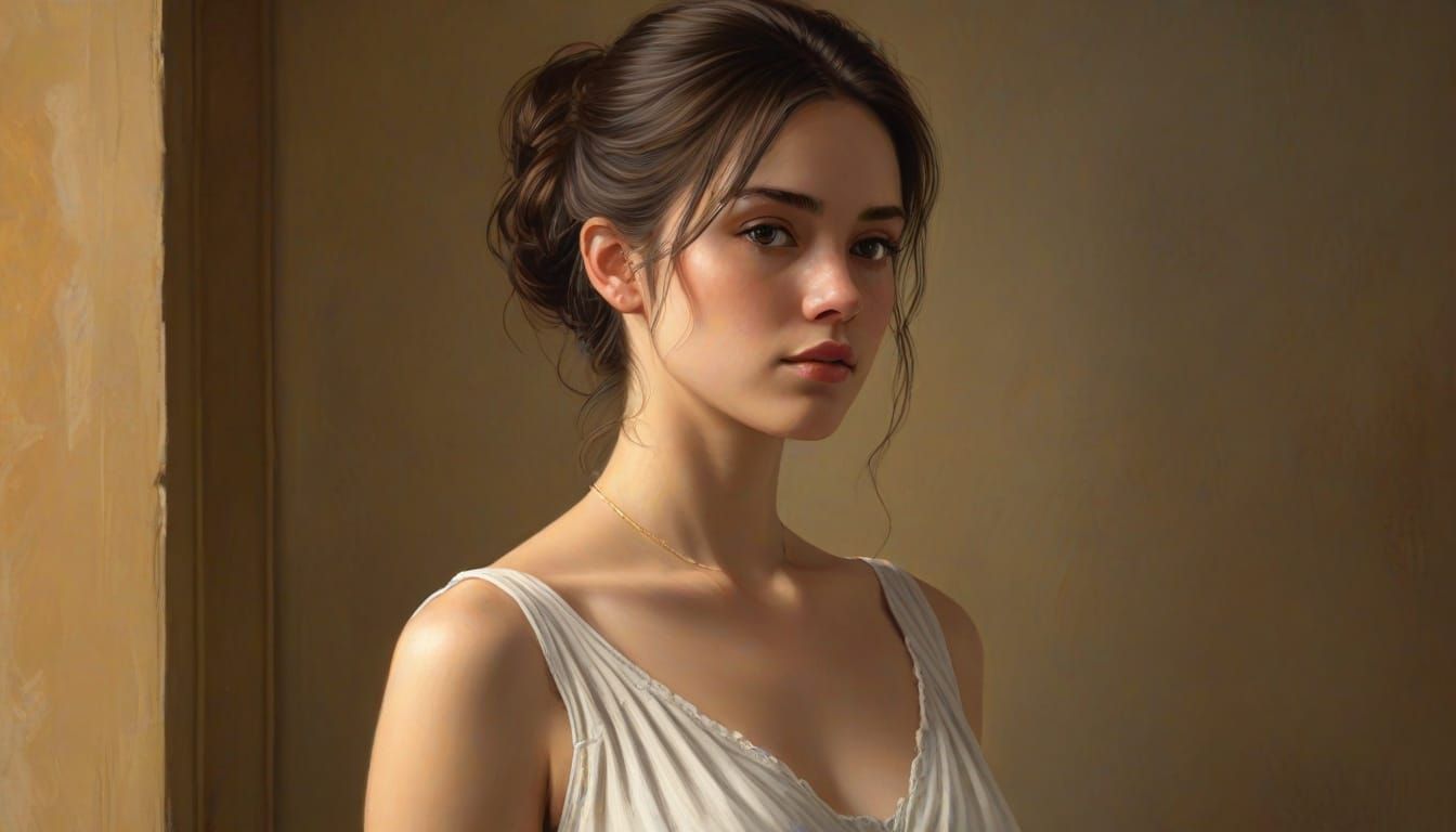 Confident Female Figure in Warm Golden Light