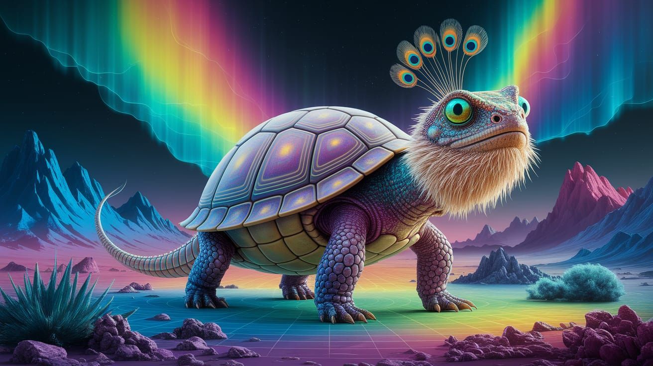 Psychedelic Prehistoric Monster Hologram