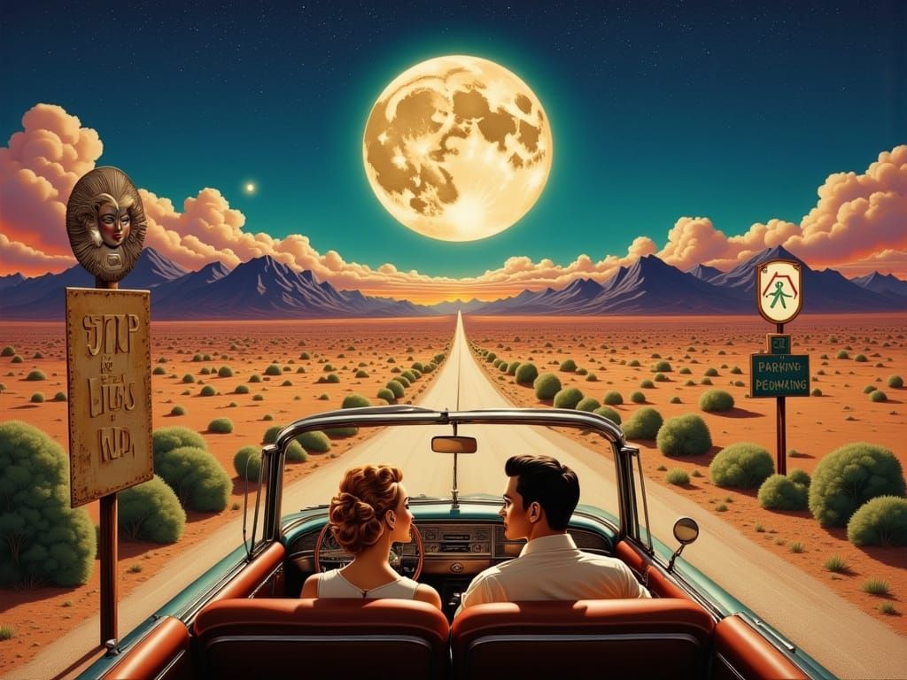 Vintage Romance Meets Cosmic Dreams in Mixed Media Masterpie...