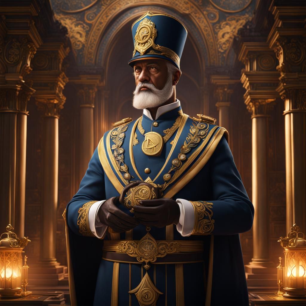 Freemason Holding Number 24: Detailed Matte Painting