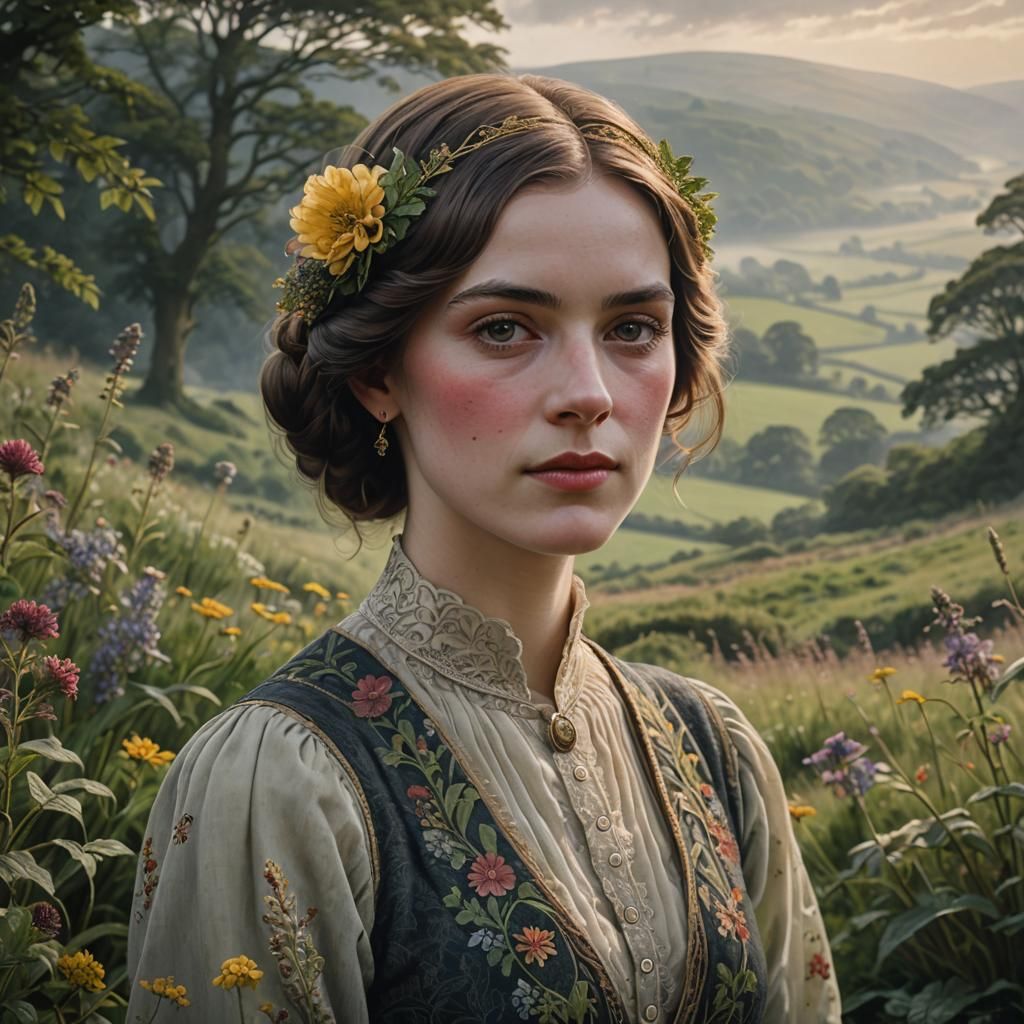 1920s English Woman Portrait in Photorealistic Style