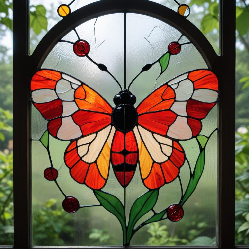 Stained Glass Ladybug Wings: An Intricate Design