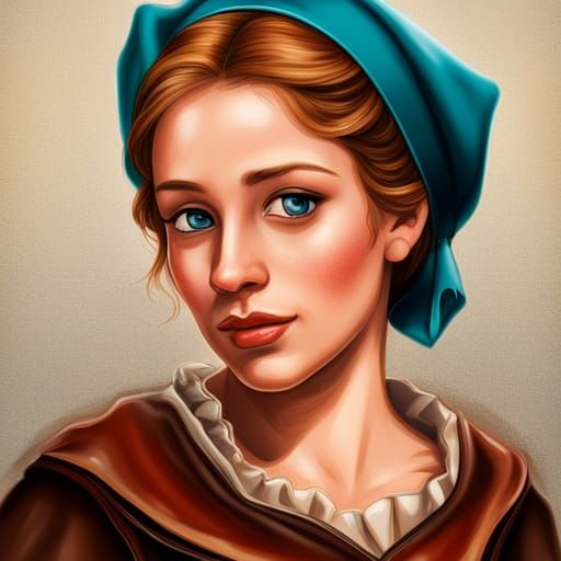 German Disney Princess Portrait in Disney Style