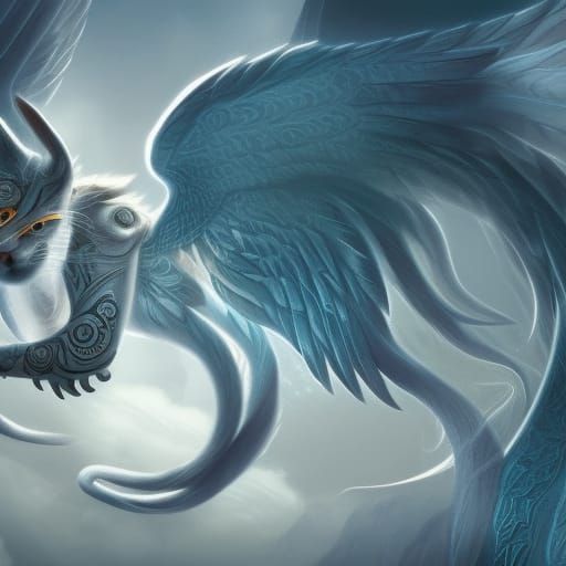 Angel Cats Logo: Detailed Matte Painting